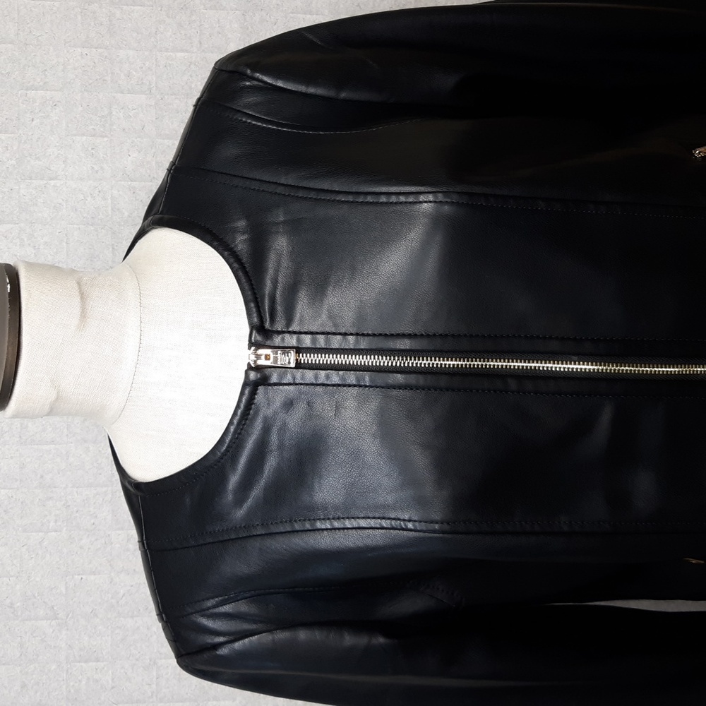 Chico's Black Faux Leather Jacket - Picture 2 of 10